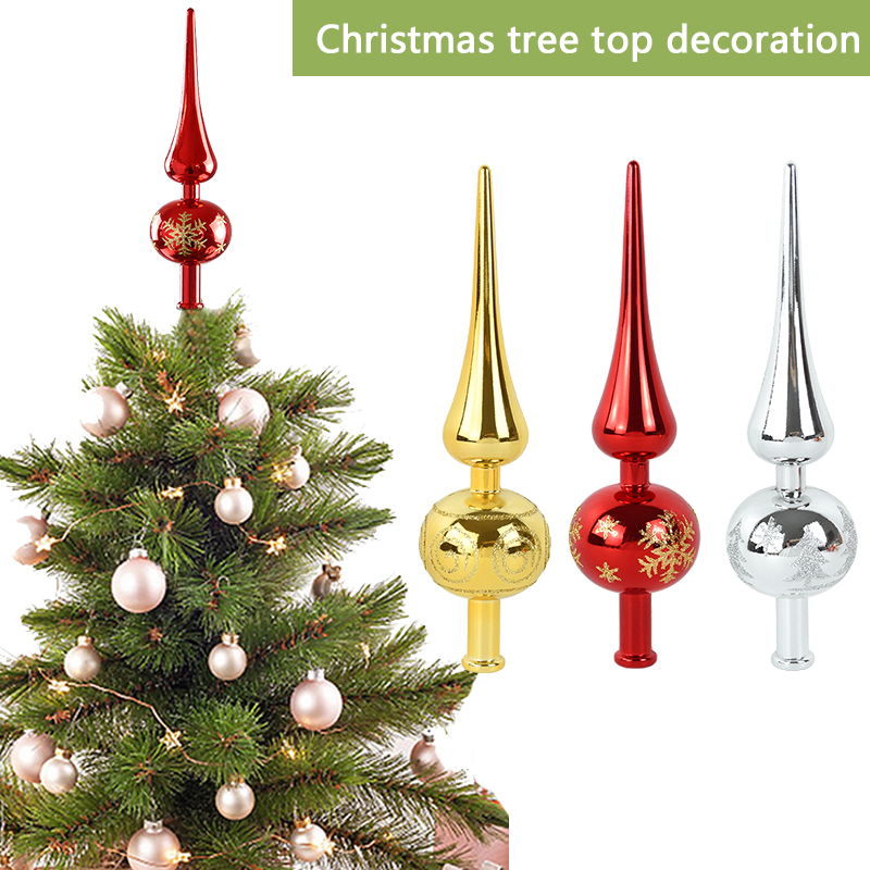 Candle Lighter - 23cm Christmas Tree Topper Red Gold