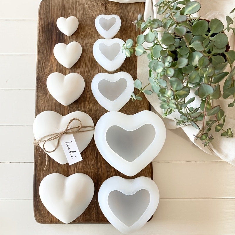 5pcs Heart-Shaped Gypsum Candl - đánh giá và giá Candle Molds
