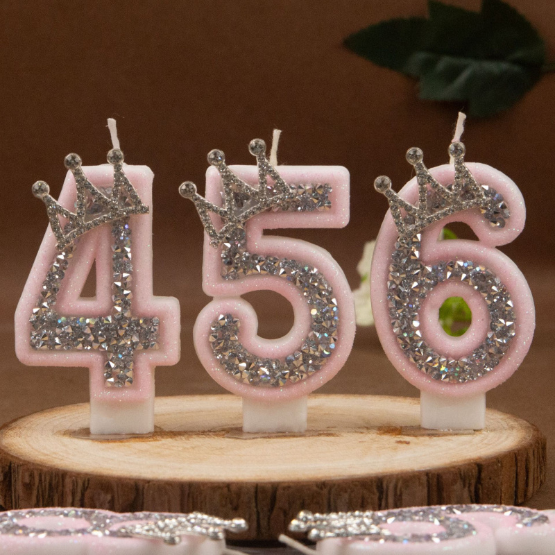 Digital Candles 0-9 Pink Silve - đánh giá và giá Paraffin Wax